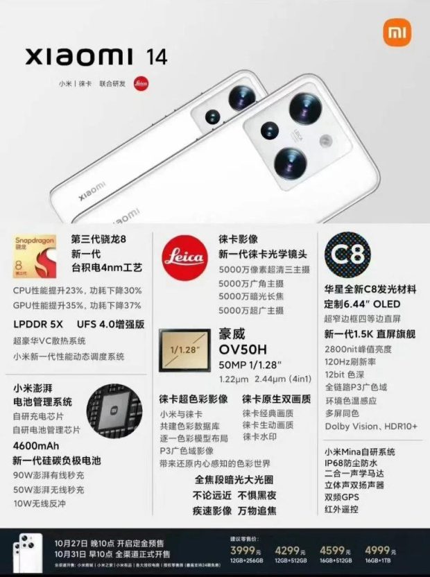 Tanggal rilis, spesifikasi teknis, dan harga Xiaomi 14